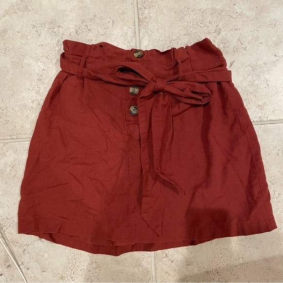 American Eagle Outfitters Dresses & Skirts - American Eagle Rust Orange Button Down Tie Classic Mini Skirt Everyday Summer
